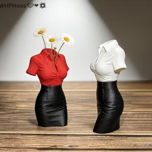 WP💓💛💖 3D Printed Office Creative Ornament OL Professional Half-Body Statue Vase Desk Art Decor Ideal For Stress Relief