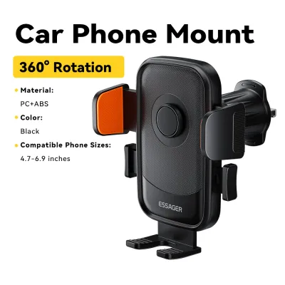 Essager 360° Free-Rotating Car Mount Air Vent Phone Holder Compatible with 4.7–6.9-inch Phones