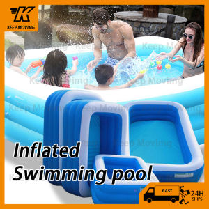 Keep fitness equipment Inflatable swimming pool 2.1-3mlarge bathing pool for adults and children general inflatable swimming pool/family swimming pool/large swimming pool for fitness/sports training for men and women (3 specifications)