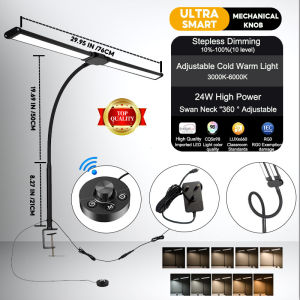 🔥Desk Lamp 24W LED Study Table Lamp Double Head Table Light 10 Brightness Dimmable