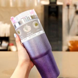 LY GIỮ NHIỆT THÁI LAN KIM TUYẾN MÀU OMBRE 900ML LY GIỮ NHIỆT CAO CẤP