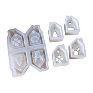 Christmas House Resin Mold for DIY Crafts Christmas Decoration Candlestick Holders Silicone Mold Holders Resin Mold