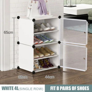 Foldable shoe cabinet storage box plastic transparent door stackable dustproof storage box home decoration