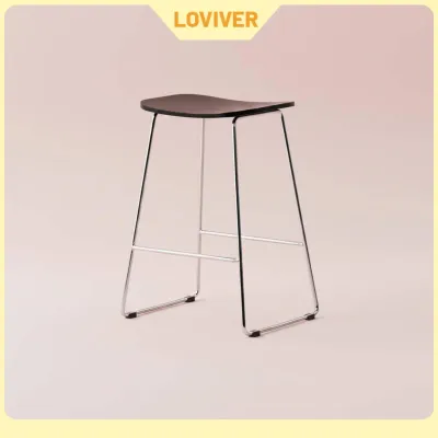 Contemporary Fixed Height Counter Stool Wood Seat Bar Chair for Kitchen Peninsula Reception