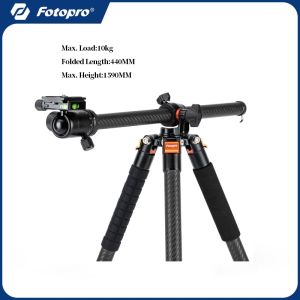 Fotopro X-GO HR PRO ขาตั้งกล้องอลูมิเนียม/คาร์บอน แบบแนวนอน 360 องศา ขาตั้งแบบพกพา ขาเดี่ยวพร้อมหัวบอล ความจุน้ำหนัก 16 กิโลกรัม แผ่นปลดเร็ว สำหรับการท่องเที่ยวและการทำงาน