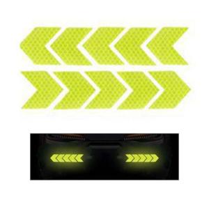 10Pcs Car for Arrow Reflective Stickers Safety Warning Reflector Decorative Strips Universal Exterior Accessories