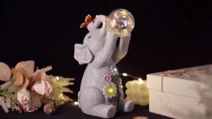 Nacome Solar Elephant Outdoor Statues for Garden: Outside Decor with Blow Bubbles Ball Lights Clearance for Yard Art Lawn Ornaments Porch Patio Balcony Home - Birthday Gifts for Grandma Mom Women