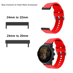 1 Pair Metal Smartwatch Band Connector Adapter 24mm to 22mm/20mm