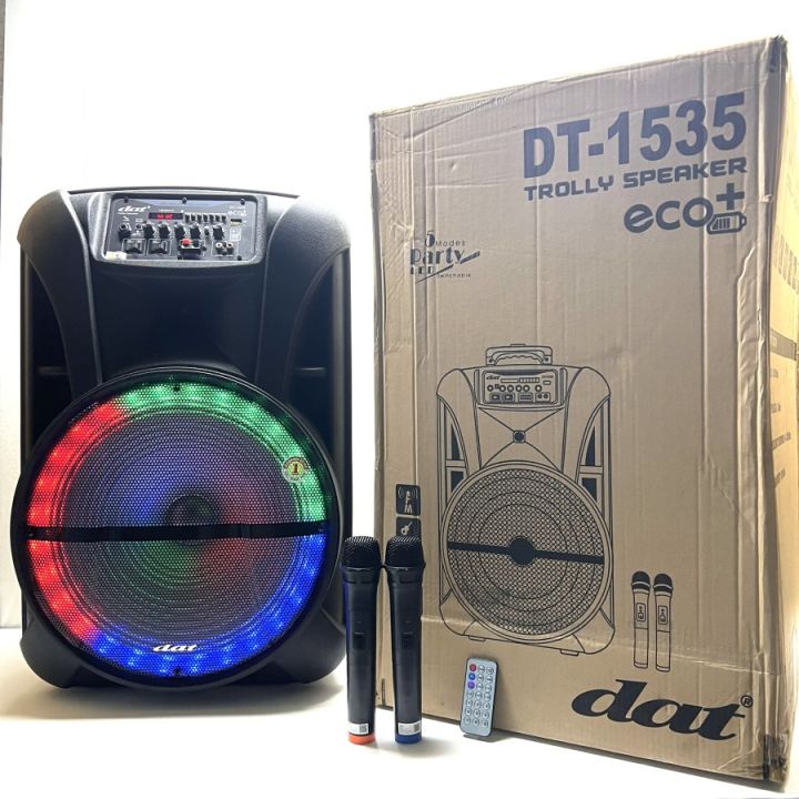 Speaker Portable Wireless Dat DT 1535 Eco Party LED Original 15 inch