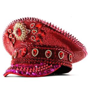 Luxurious Captain Hat Bride Hat Sailor Hat for Bachelorette Party Headwear Headgear for Club Stage