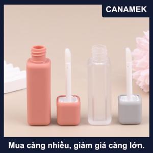 【CANAMEK】 1PCS 5ml Lip Gloss Ống bàn chải que chà vuông lỏng Son môi Ống chai bơm lại Lip Balm container mỹ phẩm bao bì DIY