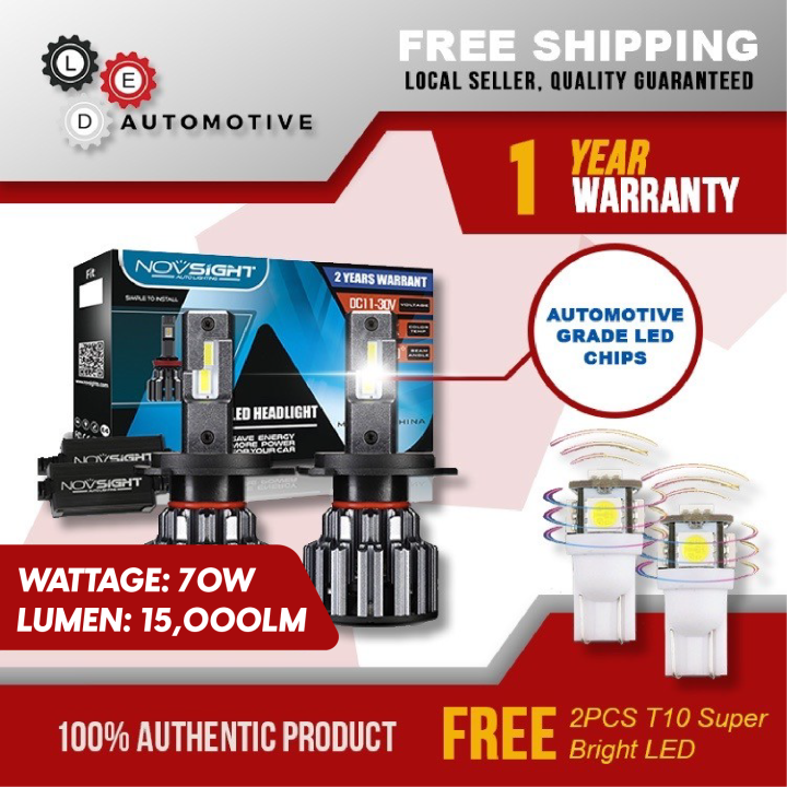 [𝐁𝐄𝐒𝐓 𝐐𝐔𝐀𝐋𝐈𝐓𝐘 𝐍𝐎𝐕𝐒𝐈𝐆𝐇𝐓] NOVSIGHT F03 H4 H11 9005 15,000 Lumens 70 Watts ...