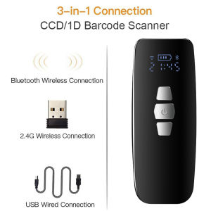 【🔥🔥🔥Hot sale & Local stocks & 1~3 days delivery】Eyoyo 2D Wireless Barcode Scanner Via Bluetooth เครื่องสแกนบาร์โค้ด 3-In-1 มินิบาร์เครื่องอ่านโค้ดพร้อมหน้าจอ LCD เวลา2.4G Wireless & USB สายรองรับ1D QR Scan Reader ตรวจสอบรหัส for Windows /Android /IOS