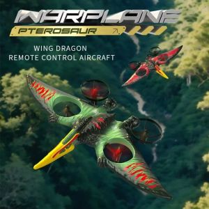ELEONE RC Drones RC Dinosaur Aircraft Glider Toy Gravity Sensing EPP Foam Pterosaur RC Flying Toys Home Decor with Light Remote Control Foam Fighter Kids Toddlers Children
