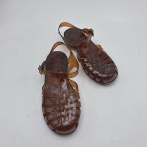 [Free Shipping] Woven Roman Sandals For Summer Breathable Jelly Shoes For Outdoor Wear Closed-Toe Soft-Soled Beach Shoes New Roman Sandals