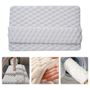 Premium Absorbent Bathroom Mat Non Slip Soft Bath Rug for Home Hotel and Spa in Classic White and Light Gray