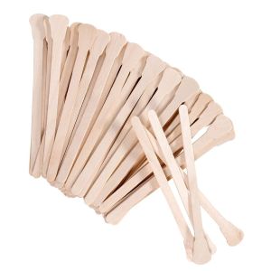 DOUBLEL Craft 100 Pcs Wooden Small Body Beauty Tool Tongue Depressor Wax Sticks Waxing Applicator Sticks Body Hair Removal Sticks Face Wiping Wax Tool