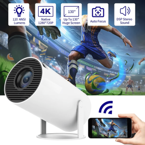 BERGARANSI Proyektor Mini untuk hp android tv ke dinding Portable 11 WiFi Bluetooth 200 ANSI HY300