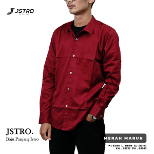 Jstro Kemeja Panjang Komb Merah Maroon