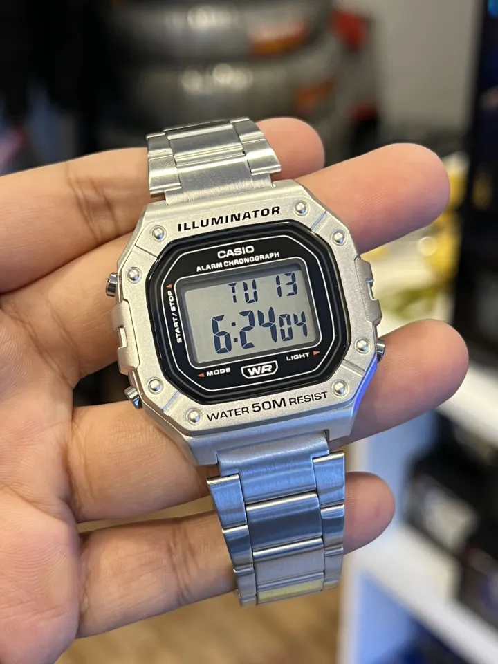 ORIGINAL CASIO Illuminator Digital Silver Stainless Steel Men s