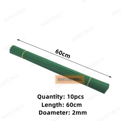 10pcs 20/25/30/40/60cm Artificial Flower Wire Rose Pole Soap Iron Stick Decoration Tangkai Bunga Batang Sabun Besi 花铁杆