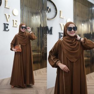 Abaya Wanita Terbaru Tana Bahan Crincle Premium Free Hijab Pasmina Ukuran All Size