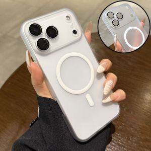 For iPhone 17 Air Pro Max Luxury For Magsafe Magnetic Thin PC Frame Case For iPhone 13 14 15 16 Plus Lens Protective Matte Cover