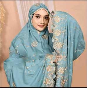 Best seller Mukena Dewasa Gracella Katun Mikro full Bordir Jumbo Bunga Teratai