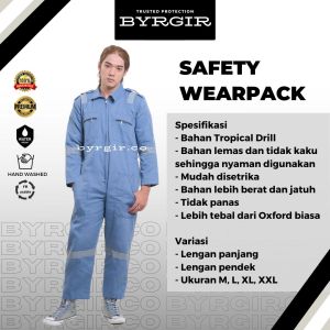 BYRGIR Safety Wearpack Baju Kerja Bengkel Seragam Coverall Proyek