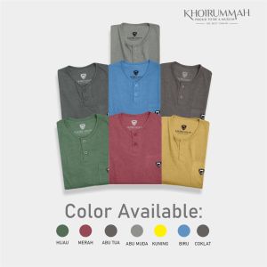 KOKO KURTA TWOTONE DEWASA WARNA ABU MUDA MODEL LENGAN 3/4 BAHAN ADEM & NYAMAN