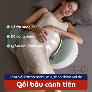 Gối bà bầu cánh tiên gấu bầu cánh tiên KidMart vải nhung giảm đau lưng nhức mỏi cải thiện giấc ngủ nâng đỡ và bảo vệ bụng bầu