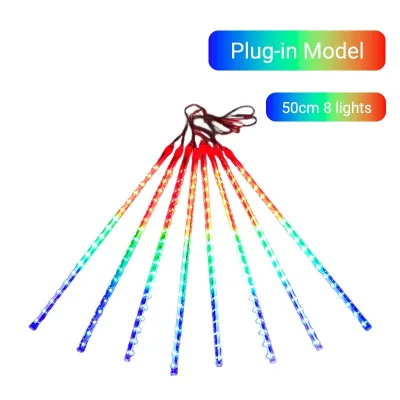 UORRIS Solar LED Waterproof Meteor Shower Rain Lights 8 tube Meteor Lamp Christmas Decoration Rainbow Light