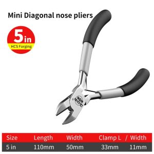 YUDESHUI 1Pcs  Nose Pliers Jewelry Making Plier Diagonal Round Bent Wire Cutting Pliers Durable Handcraft Beading Insulated Mini Pliers For DIY Small Jewelry