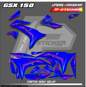 GSX 150 (COD) STIKER STRIPING MOTOR SUZUKI GSX 150 - LIST SIMPLE VARIASI DESAIN RACING IP.PROJECT HOLOGRAM DAN TRANSPARAN BISA COD IP.KODE-373