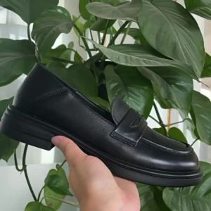 G7 Round Toe Leather Shoes for Women 2024 Spring Special Large Size Black Top Layer Cowhide Basic Slip-On Loafers Exclusive Offer 7/7