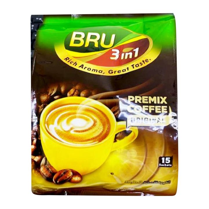 BRU Coffee Original 3 in 1 Premix Coffee (22G x 15 Sachets) 330G