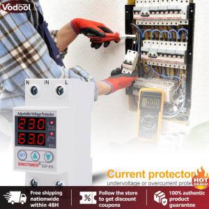 [Vodool Tool Outlet] SVP-916 Current Protector Adjustable Voltage Surge Protector Relay Din Rail Automatic Recovery Circuit Breaker with Limit Current Single-Phase