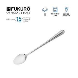 Fukuro Stainless Steel Long Teaspoon 3 pcs for Coffee Ice cream and Tea Mizu