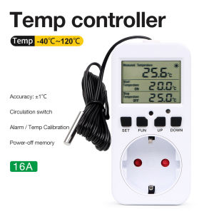 Digital Temperature Controller Socket Heating Thermostat with Timer Switch for Aquarium Refrigerator EU Plug 220V