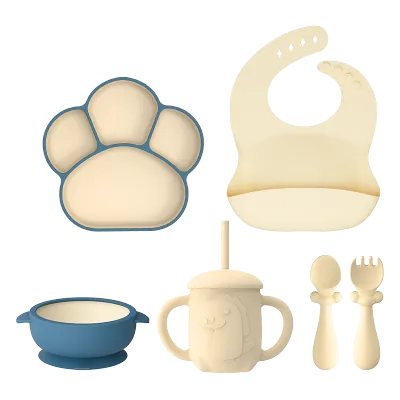 Dr.isla Silicone Feeding Set 5 pcs Premium Food Grade Baby Dining Set DBT05