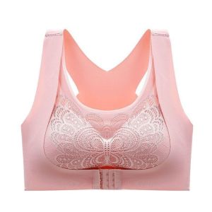 FSDRD Female Lingerie Bustier Top Fashion Solid Color For Girl For Women Butterfly Cross Beauty Back Tube Top Crop Top Full Cup Seamless Push Up Bra Tank Top Front Closure Bra Gathered Bra