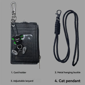 Thời Trang Da phù hiệu thẻ ID hộp đựng Hộp bảo vệ Trường Hợp Bìa Ví Với 5 khe đựng thẻ thẻ đa chức năng Chủ Với Dây Buộc Làm Việc Giấy Phép Thẻ Bìa