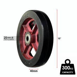 Pushcart Solid Rubber Wheel For Heavy Cart Set Heavy Duty Push Cart Wheels 6/8/10/12 Inches