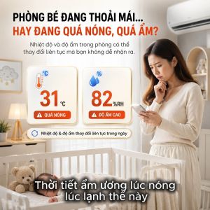Nhiệt Kế Phòng Cho Bé Sơ Sinh Tuya Đo Nhiệt Độ Độ Ẩm Báo Qua Wifi App Theo Dõi Từ Xa Thời Gian Thực