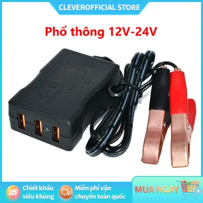 ⚡Miễn Phí Vận Chuyển⚡Bộ Sạc Pin Điện Thoại USB 12V 24V 5V Đa Năng Dành Cho Xe Hơi Xe Máy