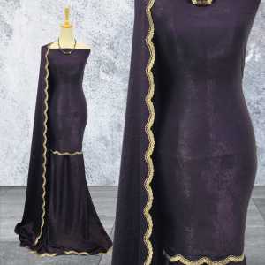Zayshas Velvet Silk Kain Pasang Exclusive with Sulam Border