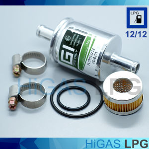 กรองแก๊ส LPG ////Czaja เข้า 1 ø 12mm ออก 1 ø 12mm (Old) +กรองหม้อต้ม พร้อม เข็มขัดรัดท่อ 2 ชิ้น