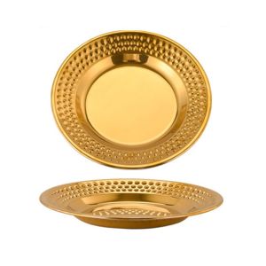ROBERTA Stainless Stee Dinner Plate Korean Creative Portable Dessert Snack Dish Simple Household Cake Plate Tableware Supplies