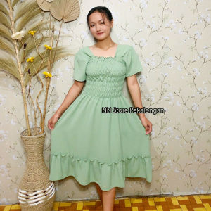 Midi Dress Crinkle Airflow Premium / Dress Daster Korean style