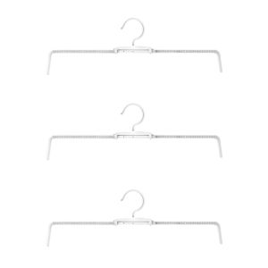 BNU0349 3pcs Stretchable Stainless Steel Spring Clothes Hanger Multifunctional Storage Skirts Jeans Hanger Durable Prevent Trousers Falling Clothes Drying Rack Closet Storage